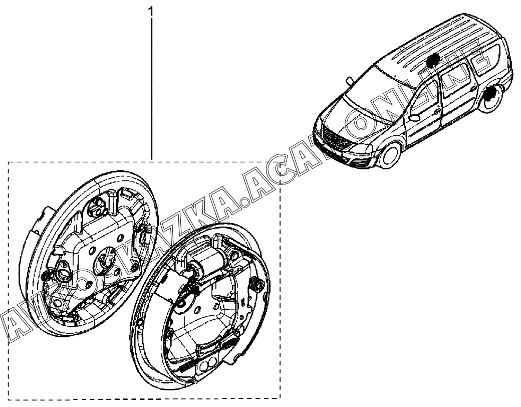 Задние тормоза ВАЗ Largus (Lada Largus (хэтчбек, универсал, фургон, FL ...