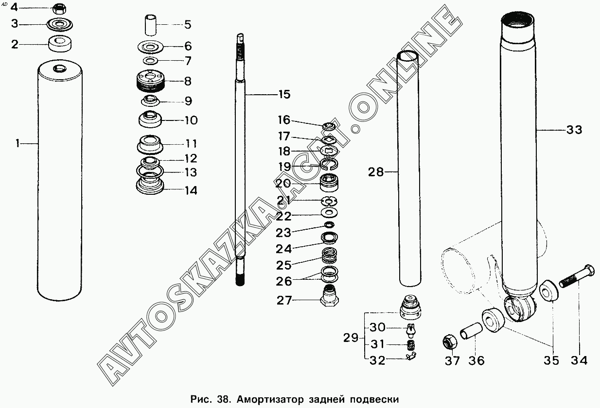 Амортизатор задней подвески ИЖ 2126 (2126 "Ода" с двигателями УЗАМ, ВАЗ ...