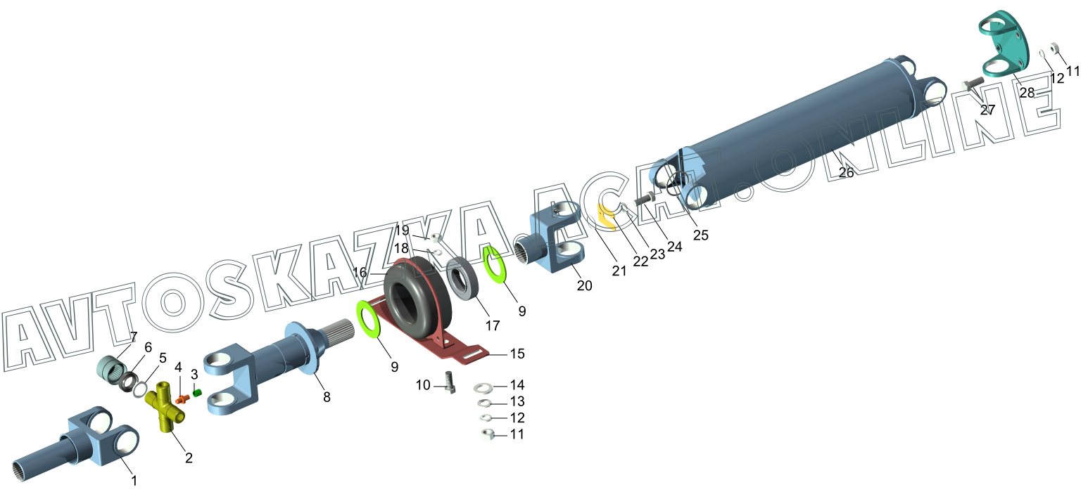 Карданная передача, промежуточная опора ГАЗ 31105 (ГАЗ-31105 с ...