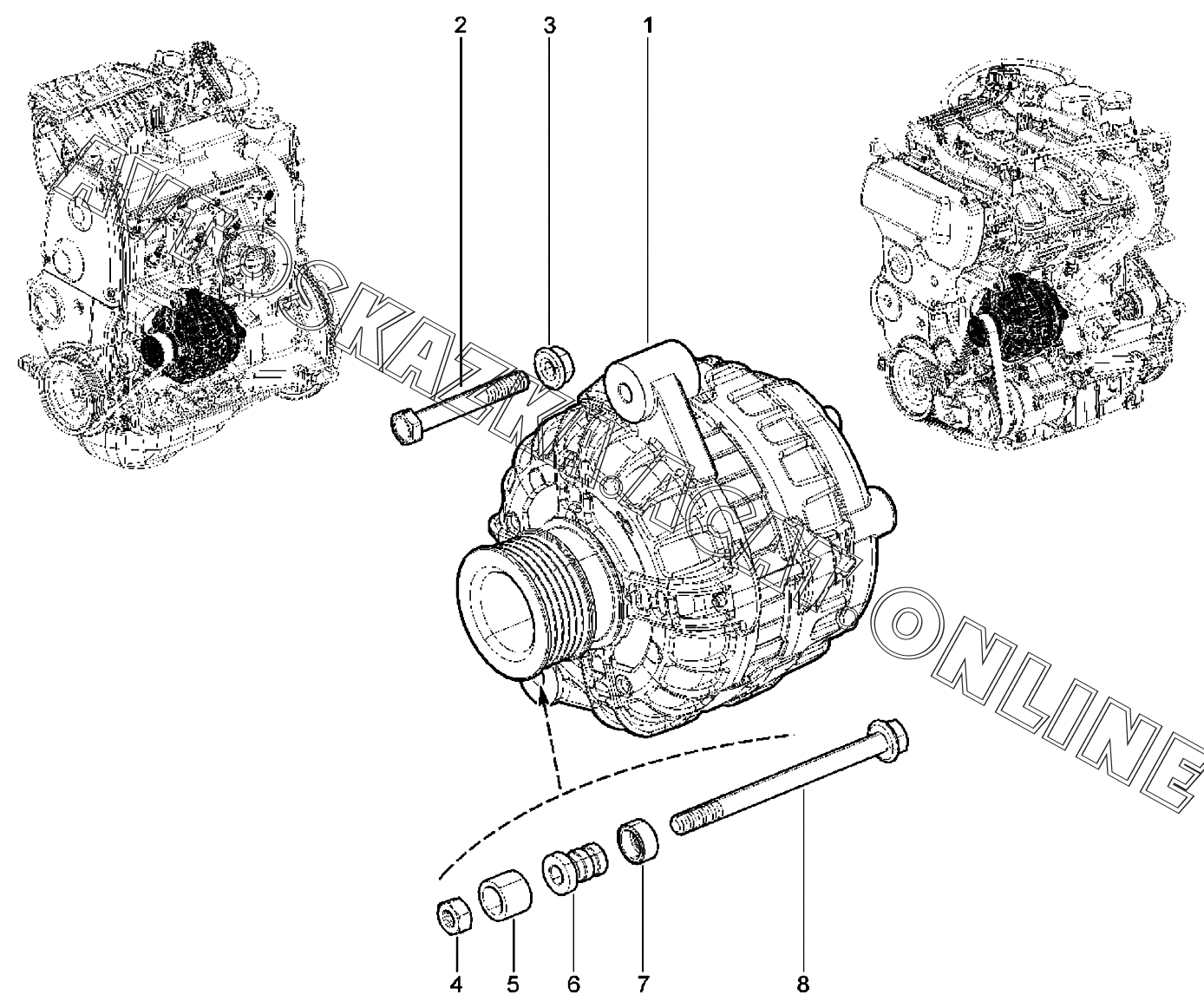 Генератор ВАЗ Granta (2190, 2191 Lada Granta (седан, лифтбек, хэтчбек ...