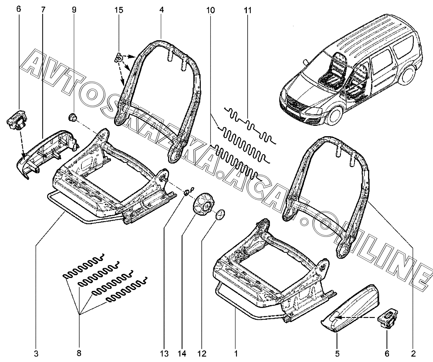 Купить Каркас Сиденья На Ладу Весту Водителя