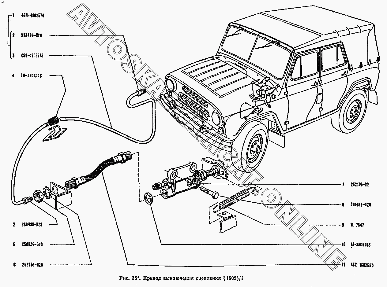 Схемы уаз 3151. Механический привод сцепления УАЗ 469. УАЗ 469 Б привод сцепления. Трубка муфты сцепления УАЗ 469. Сцепление УАЗ 3151.