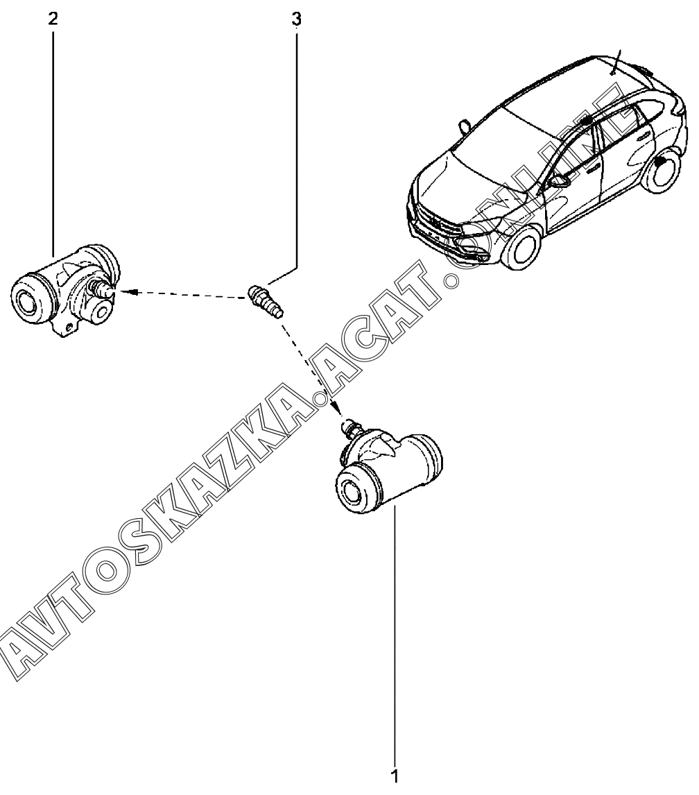 Рабочий тормозной цилиндр ВАЗ XRAY (Lada XRAY (хэтчбек, CROSS)) купить ...