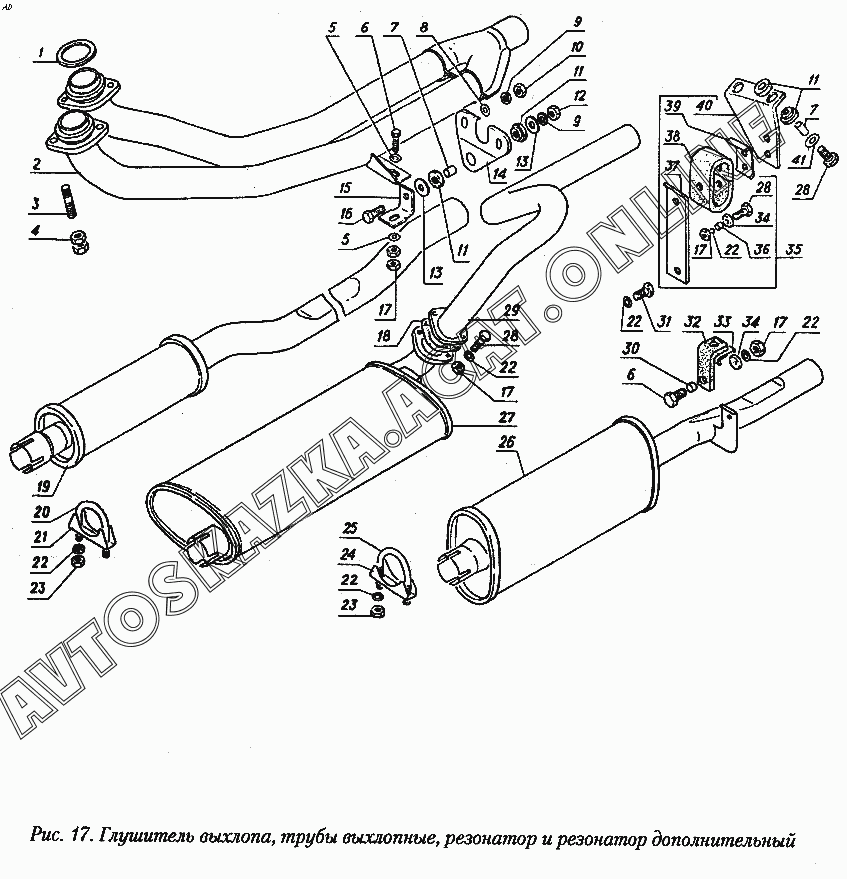 Глушитель выхлопа, трубы выхлопные, резонатор и резонатор ...