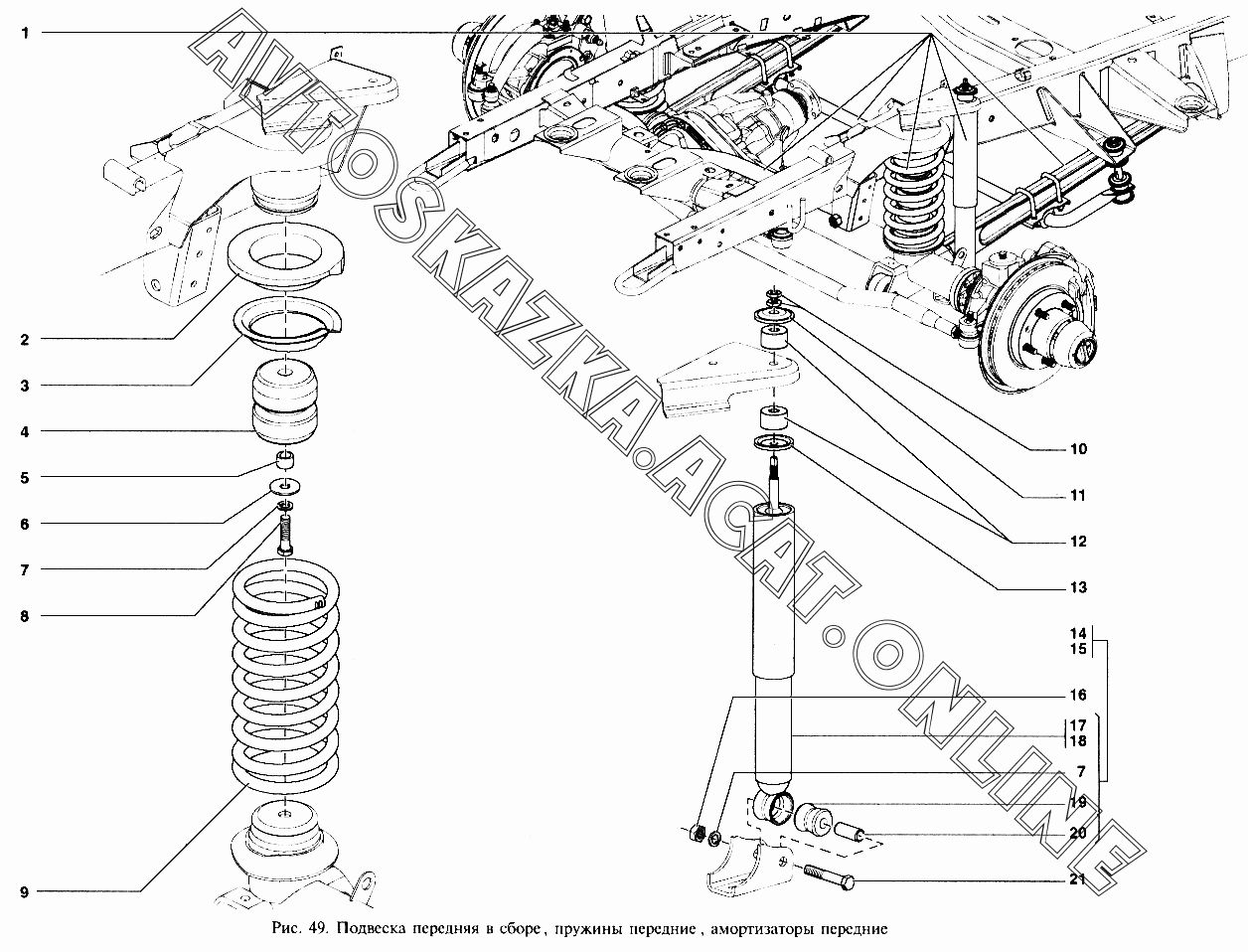уаз патриот передняя подвеска схема