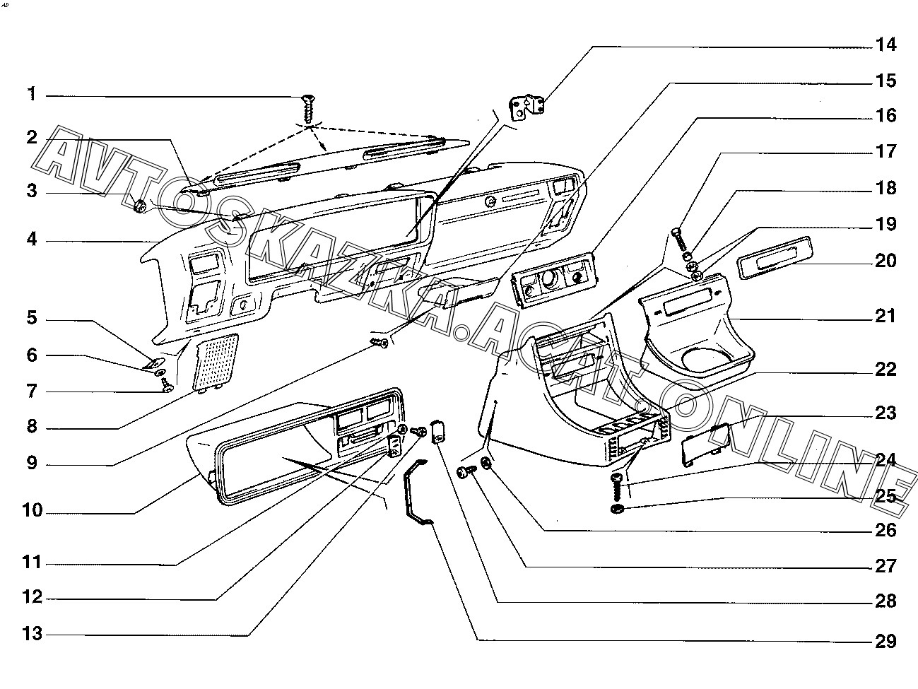 Панель приборов ВАЗ 2104 (21040, 21043, 21044, 21045, 21046, 21047 ...