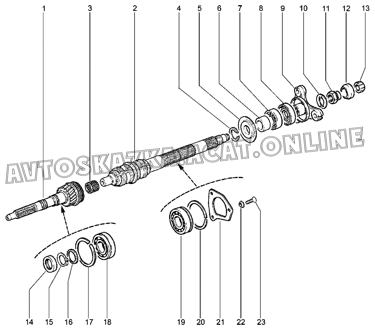 Валы первичный и вторичный КПП ВАЗ 2123 Chevrolet Niva (2123 Chevrolet ...