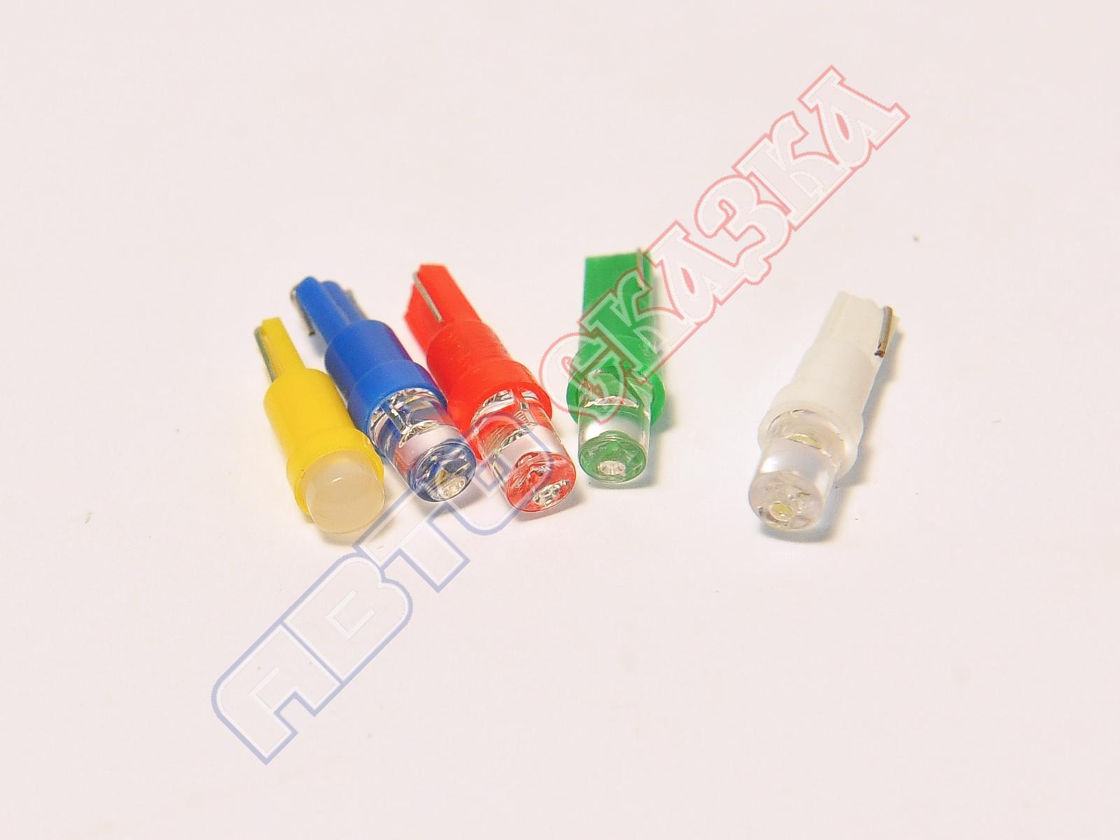 Лампочка светодиод панели приборов 12V 1.2 Вт., белый, синий, желтый ...