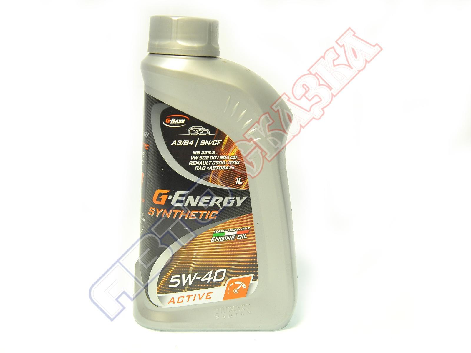 Масло G-Energy Synthetic Active 5w40 SN/CF,А3/B4 (cинт) 1 л мотор ...